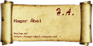 Hager Ábel névjegykártya