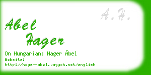 abel hager business card